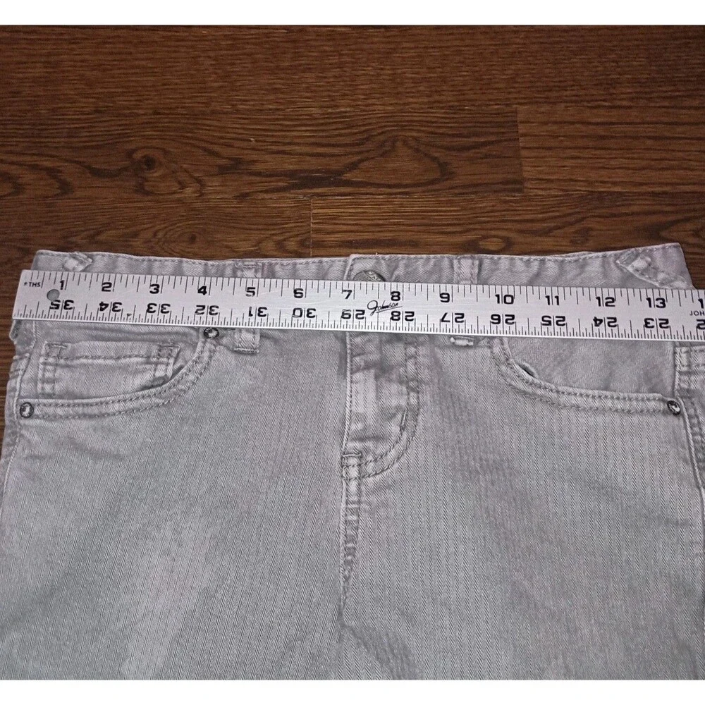 Free People Jeans Womens Size 26 Gray Tapered Leg Distressed Destroyed w/ Flaws